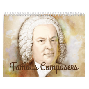 composer calendar in watercolor style
