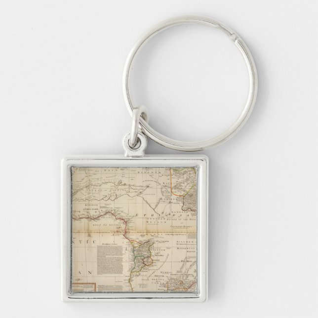Composite Africa hand coloured map Keychain (Front)