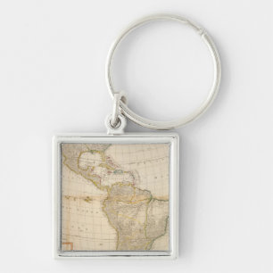 Composite America hand coloured map Keychain
