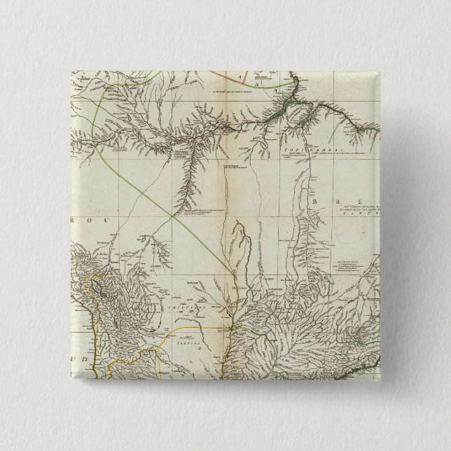 Composite American Engraved Map 2 Inch Square Button (Front)