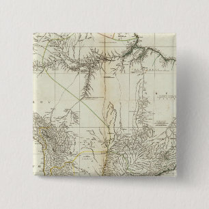 Composite American Engraved Map 2 Inch Square Button