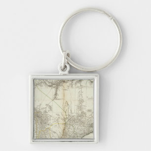Composite American Engraved Map Keychain