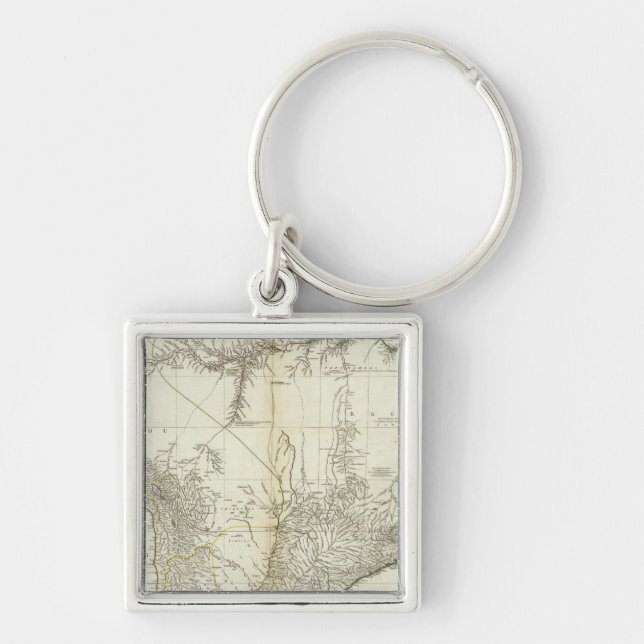 Composite American Engraved Map Keychain (Front)