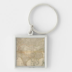 Composite Asia hand coloured map Keychain