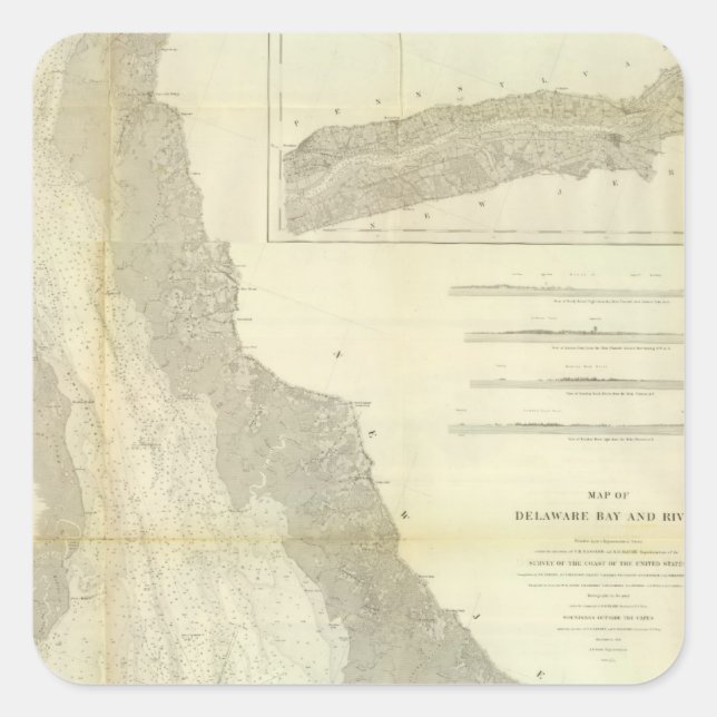 Composite Delaware Bay, River Square Sticker (Front)