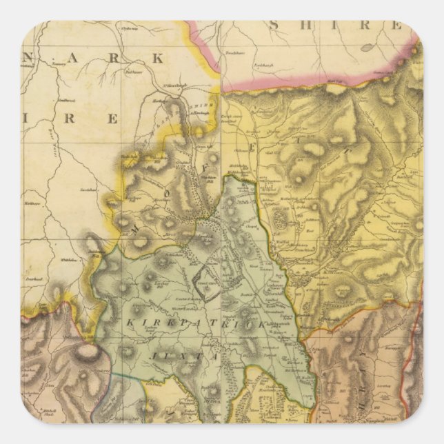 Composite Dumfriesshire 3 Square Sticker (Front)