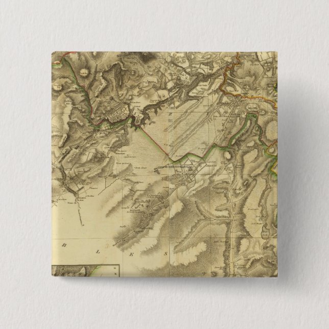 Composite Edinburgh Shire 2 Inch Square Button (Front)