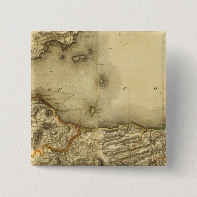 Composite Edinburgh Shire 2 Inch Square Button (Front)