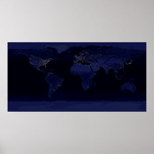 Composite image of the Earth at night. Poster
