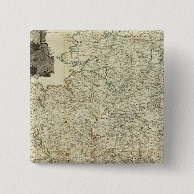Composite Ireland 2 Inch Square Button (Front)