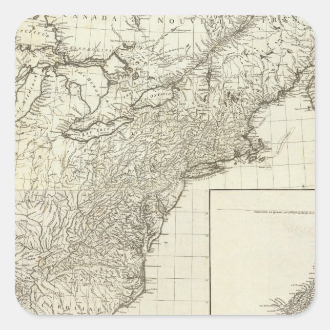Composite Map of Canada Square Sticker (Front)