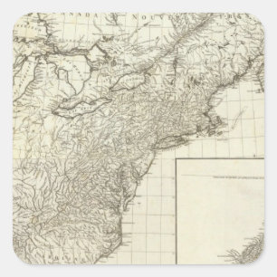 Composite Map of Canada Square Sticker