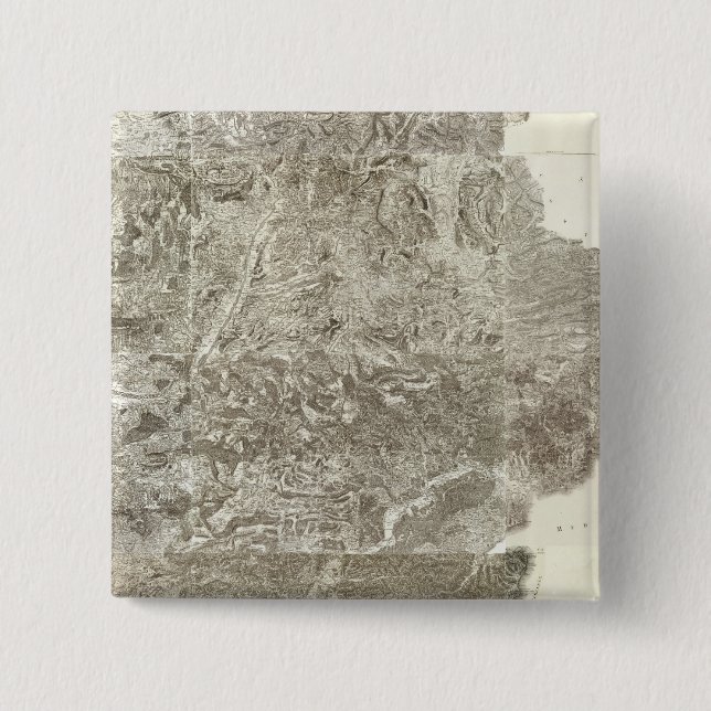 Composite Map of France 2 Inch Square Button (Front)