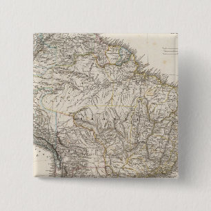 Composite Map of South America 2 Inch Square Button