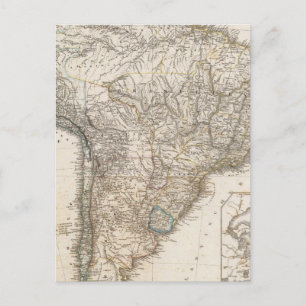 Composite Map of South America Postcard
