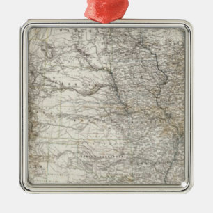 Composite Map of United States of America Metal Ornament