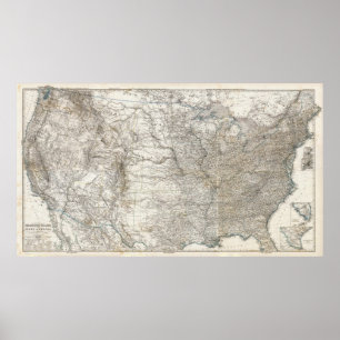 Composite Map of United States of America Poster