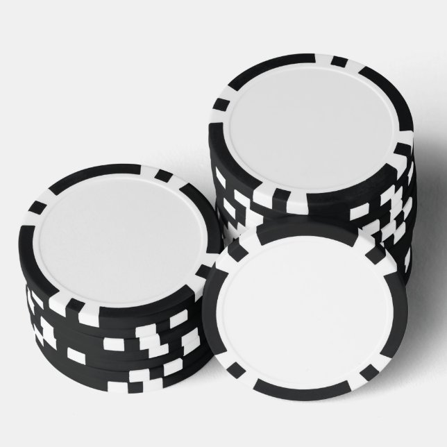 Composite Poker Chips, Black Striped Edge Chips (Stack)