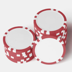 Composite Poker Chips, Red Striped Edge Chips
