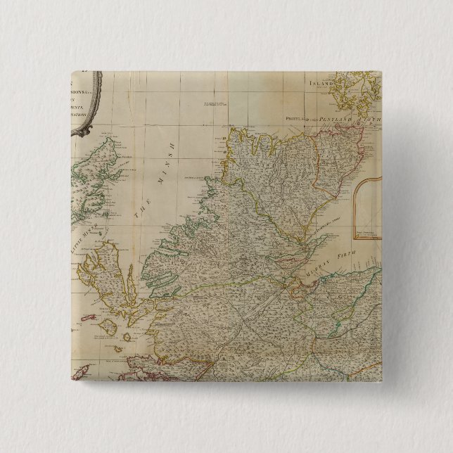 Composite Scotland 2 Inch Square Button (Front)