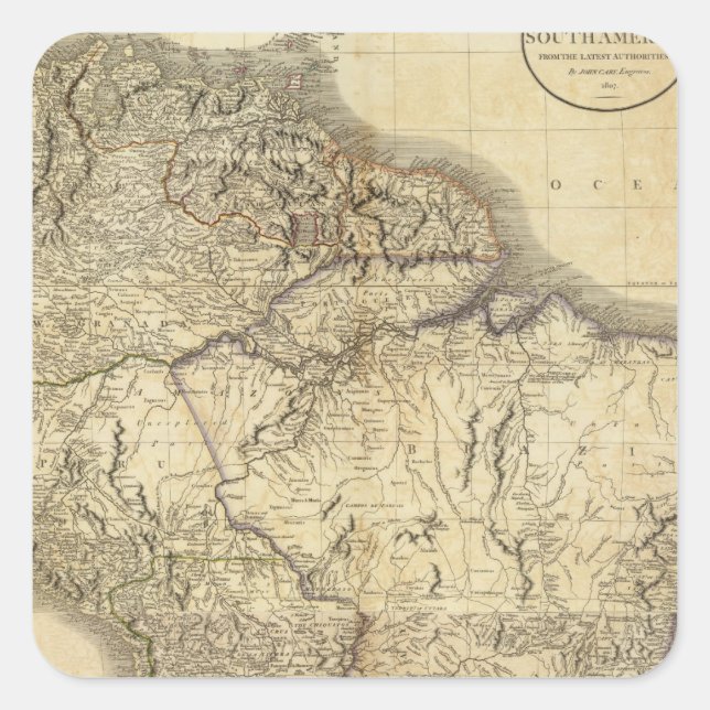 Composite South America 3 Square Sticker (Front)