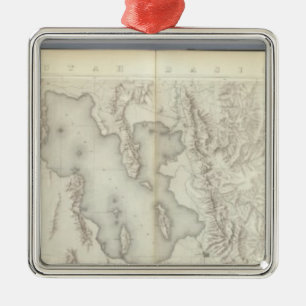 Composite Topographical maps IV Metal Ornament