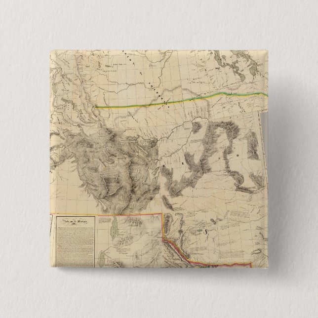Composite Western United States 2 Inch Square Button (Front)
