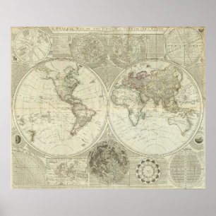Composite World or terraqueous globe Poster