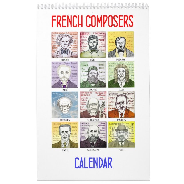 Compositeurs français - calendrier mural (Protection)