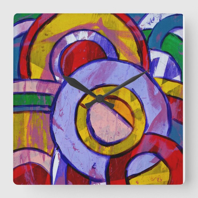 Composition #19 by Michael Moffa Square Wall Clock (Front)