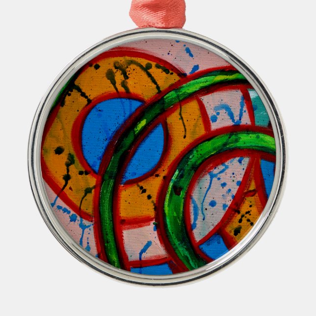 Composition #20A by Michael Moffa Metal Ornament (Front)