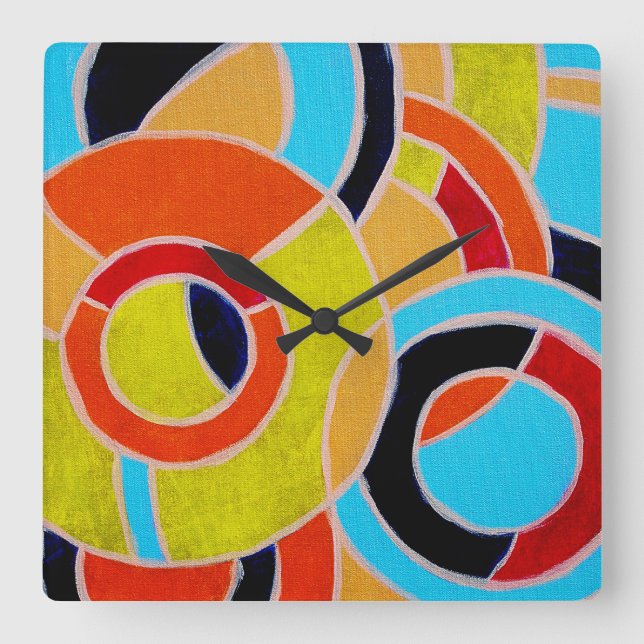 Composition #22 by Michael Moffa Square Wall Clock (Front)