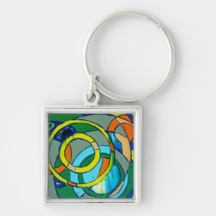 Composition #26 by Michael Moffa Keychain