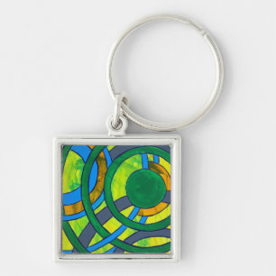 Composition #28 by Michael Moffa Keychain