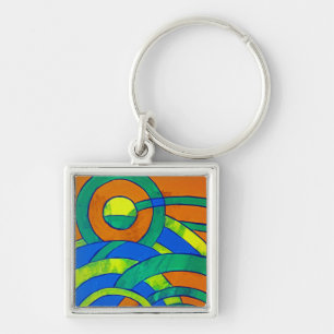 Composition #30 by Michael Moffa Keychain