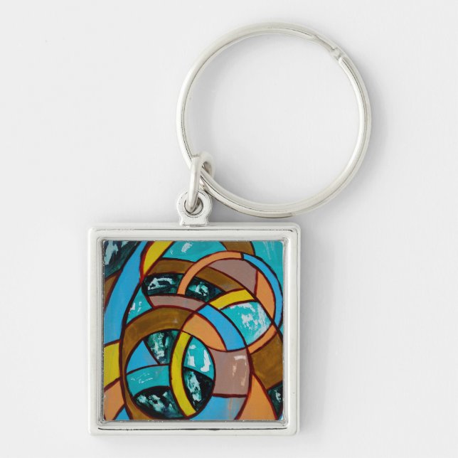 Composition #8 by Michael Moffa Keychain (Front)