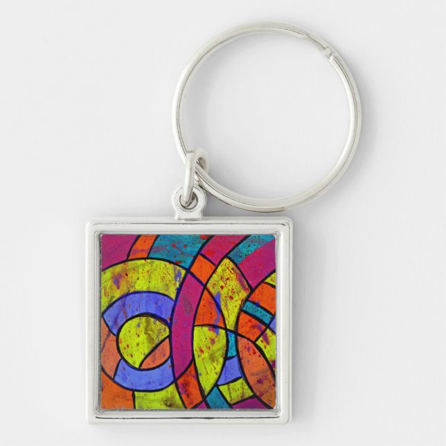 Composition #9 by Michael Moffa Keychain (Front)