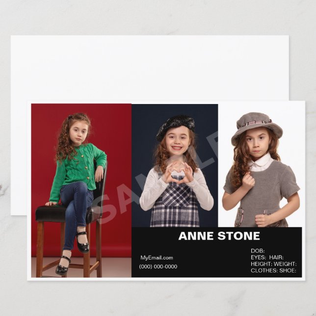 Composition Actor Model Headshot Childrens Zed (Front/Back)