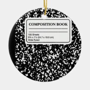 Composition Book Ceramic Ornament