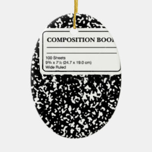 Composition Book Ceramic Ornament