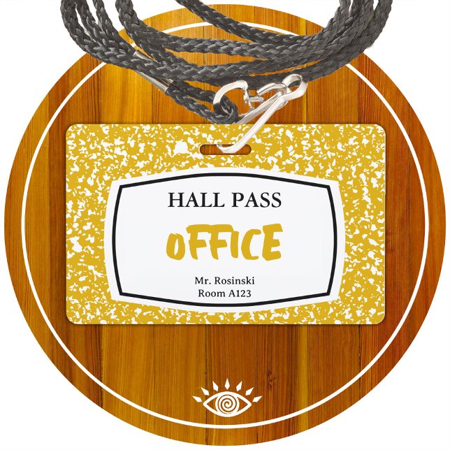 composition book office hall pass for educators badge (Creator Uploaded)