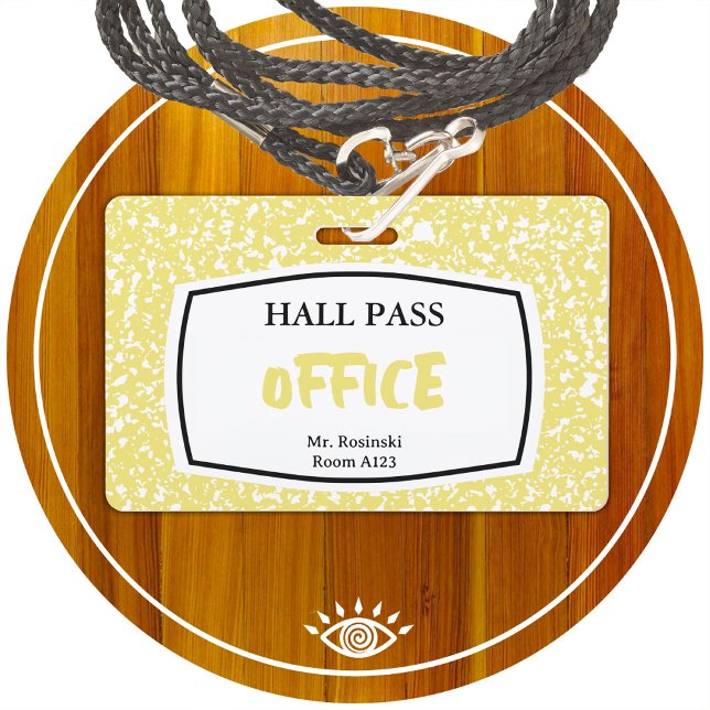 composition book office hall pass for educators badge (Creator Uploaded)