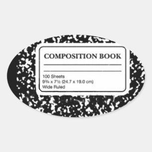 Composition Book Oval Sticker