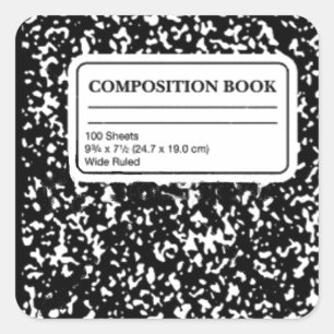 Composition Book Square Sticker