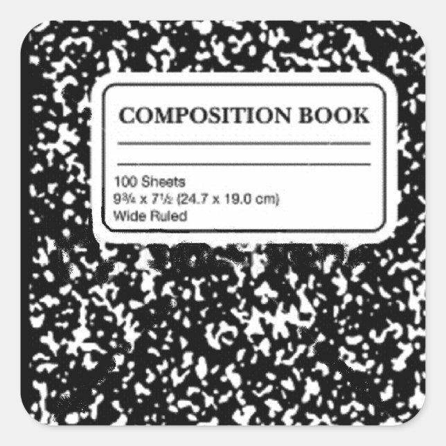 Composition Book Square Sticker (Front)