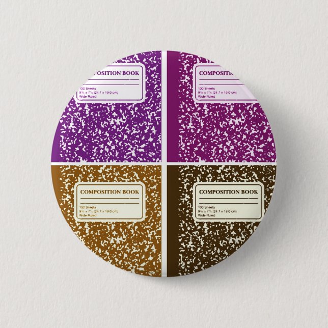 Composition Book/Student-Teacher 2 Inch Round Button (Front)