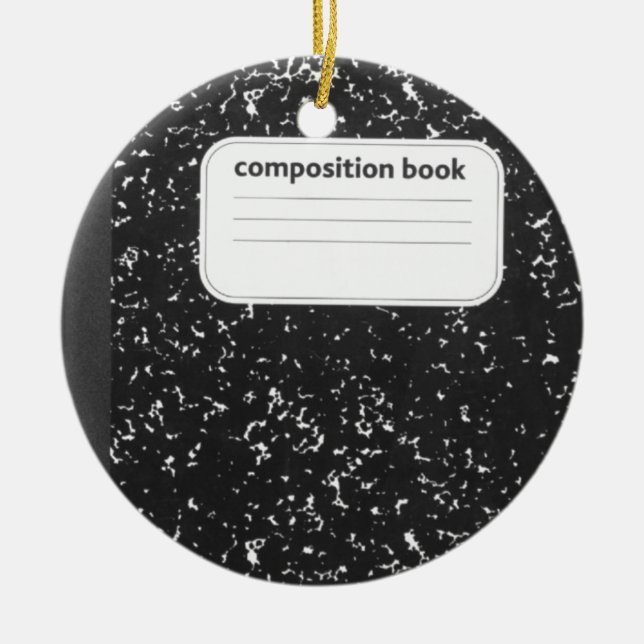 Composition Book Student Teacher Ceramic Ornament (Front)
