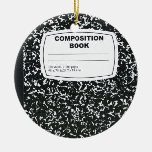 Composition Book Student Teacher Ceramic Ornament