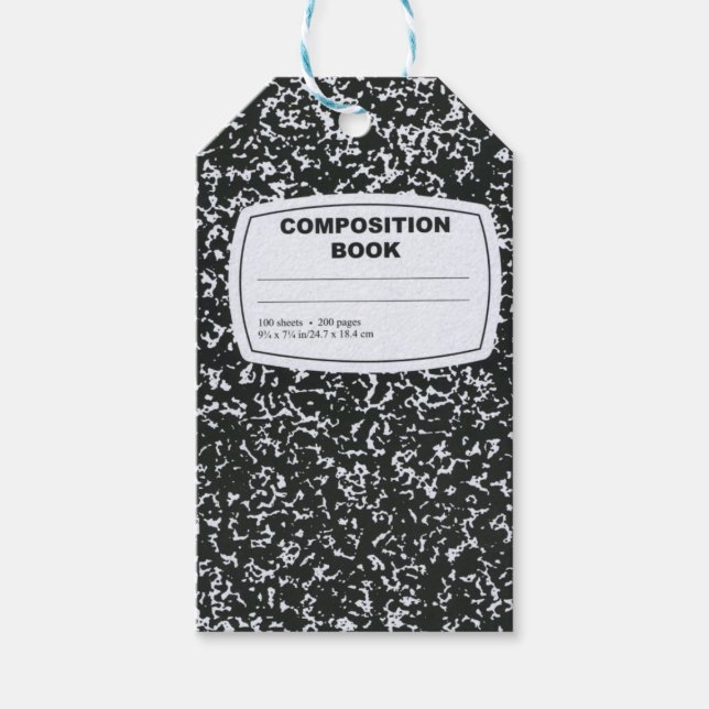 Composition Book Student Teacher Gift Tags (Front)