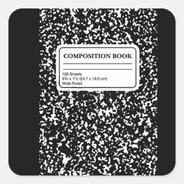 Composition Book/Student-Teacher Square Sticker (Front)